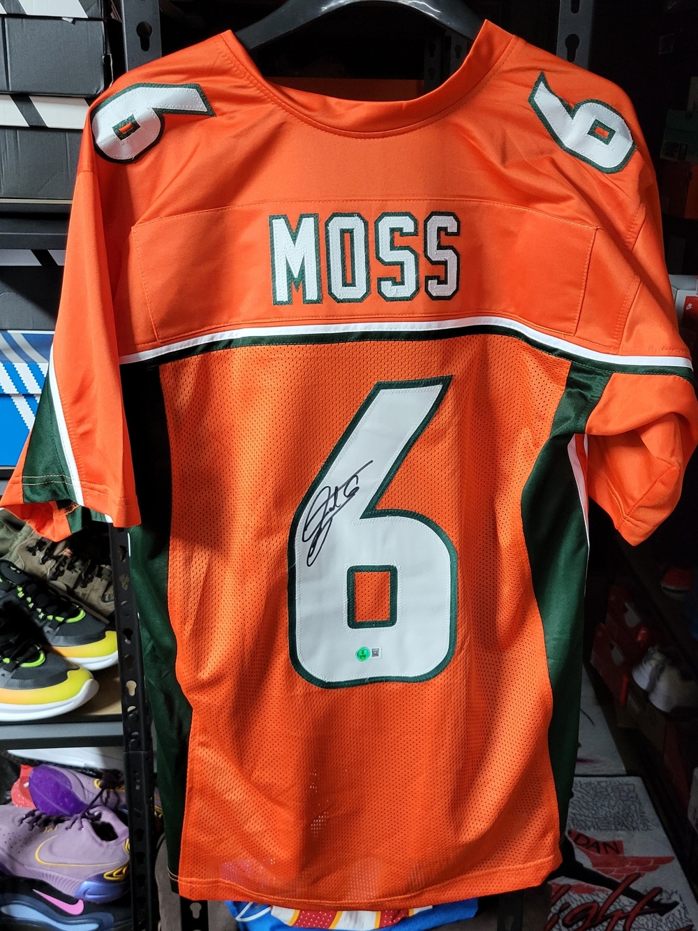 *NEW* Miami Hurricanes Santana Moss #6 Autographed Jersey Beckett COA Size XL